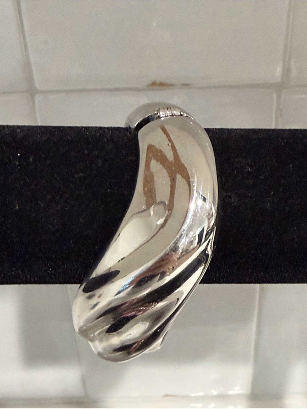Vintage 1970s/1980s NAPIER Sculptural Hinged Cuff Bracelet - Silver Tone